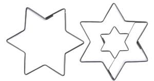 Orion 2-dielna sada výrezov z nehrdzavejúcej ocele / motív hviezdy / Ø 4,5 cm / 2 ks / strieborná