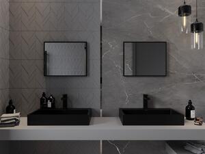 Mexen Loft, obdĺžnikové kúpeľňové zrkadlo 50 x 40 cm, farba rámu čierna matná, 9852-050-040-000-70