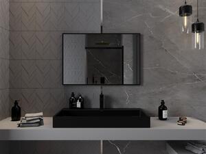 Mexen Loft, obdĺžnikové kúpeľňové zrkadlo 90 x 60 cm, farba rámu čierna matná, 9852-090-060-000-70