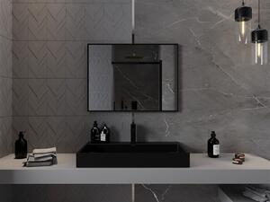 Mexen Loft, obdĺžnikové kúpeľňové zrkadlo 80 x 60 cm, farba rámu čierna matná, 9852-080-060-000-70
