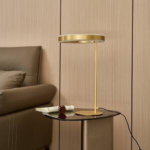 Stolná lampa Lucande LED Yekta, 3-stupňová, mosadzná farba