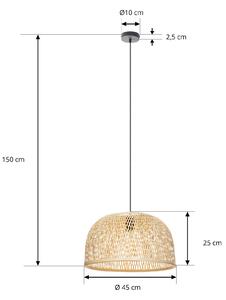 Závesné svietidlo Lindby Dabila, bambus, Ø 45 cm, E27