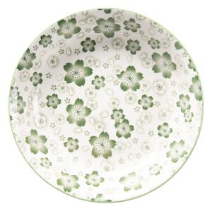 Clayre & Eef Zelený hlboký tanier Martine – Ø 20*4 cm