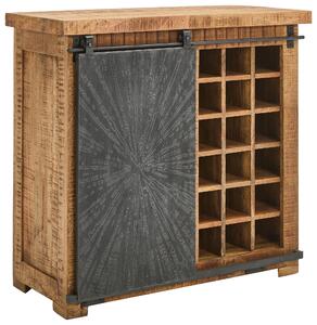 SKRINKA NA VÍNO, prírodná farba, čierna, 90/85/40 cm Ambia Home - Obývacie steny