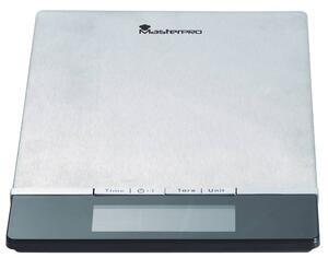 MasterPro BGMP-9058 Digitálna kuchynská váha / 22,5 x 15 cm / 0-5 kg / strieborná/čierna