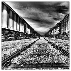 Železnice, koľaje - obraz na stenu (Obraz 30x30cm)