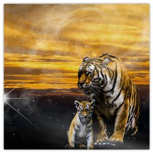 Lev a levíča - obraz (Obraz 30x30cm)