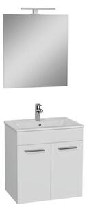 Kúpeľňová zostava s umývadlom zrcadlem a osvětlením Vitra Mia 59x61x39,5 cm biela lesk MIASETFP60B