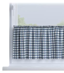 Jednoduchá vitrážková záclonka na metre farba produktu tmavomodrá látka vzorované