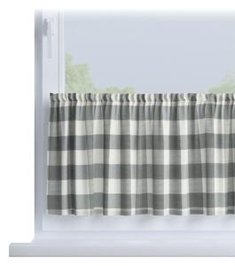 Jednoduchá vitrážková záclonka na metre farba produktu sivá látka vzorované