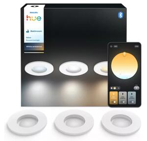 Zapustené svietidlo 3x GU10 2200–6500K biela IP44 Philips HUE White Ambiance Adore 8721103073020 balenie 3 ks