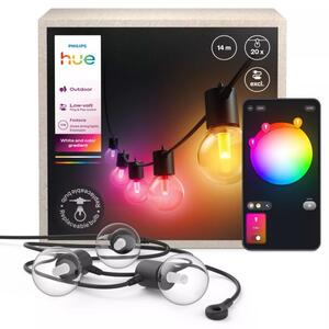 Vonkajšia svetelná reťaz - predĺženie, bez zdroja LED 1000–20000K čierna IP65 Philips HUE White and Color Ambiance Festavia extension 8721103062857