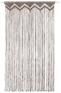 Záclona macrame sivo-hnedý 140x240 cm bavlna