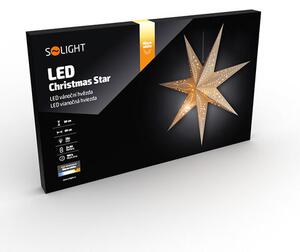 Solight LED vianočná hviezda, závesná, 60 cm, 20x LED, časovač, 2x AA