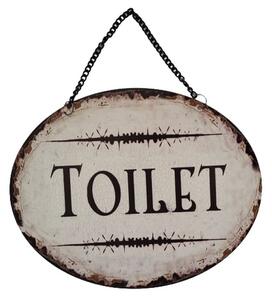 Závesná kovová ceduľa s retiazkou Toilet - 25*20 cm - Ostatní