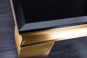 Dizajnový konferenčný stolík Rococo 100 cm čierny / zlatý