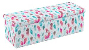Truhlica čalúnená farba produktu modrá látka vzorované