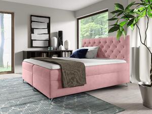Wilsondo Čalúnená boxspring manželská posteľ Guliette s matracom - ružová Rozmer: 140x200