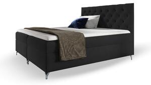 GR Čalúnená boxspring manželská posteľ Guliette s matracom - čierna Rozmer: 140x200