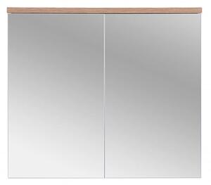 Comad Závesná kúpeľňová skrinka so zrkadlom Bali 841 2D biela/dub votan