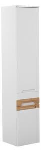 Comad Kúpeľňová závesná skrinka vysoká Galaxy 800 2D/1S alpská biela/dub votan