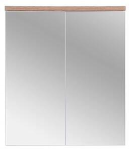 Comad Závesná kúpeľňová skrinka so zrkadlom Bali 840 2D biela/dub votan