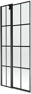 MEXEN - Flip zástena vaňová, 1-krídlo, 80 x 150 cm - čierna/vzor, čierna - 894-080-101-70-77