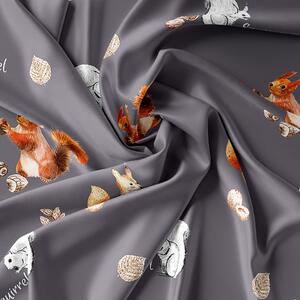 Obliečky z mikrovlákna VEVERIČKA sivé Rozmer obliečky: 2 ks 70 x 80 cm | 160 x 200 cm