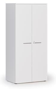 Kancelárska policová skriňa PRIMO WHITE s dverami, 800 x 500 x 1781 mm, biela