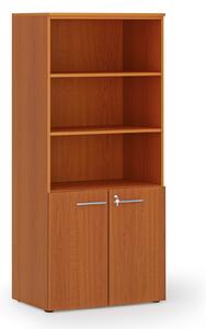 Kombinovaná kancelárska skriňa PRIMO WOOD, nízke dvere, 800 x 500 x 1781 mm, čerešňa
