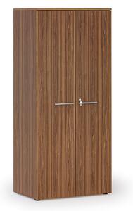 Kancelárska policová skriňa PRIMO WOOD s dverami, 800 x 500 x 1781 mm, orech
