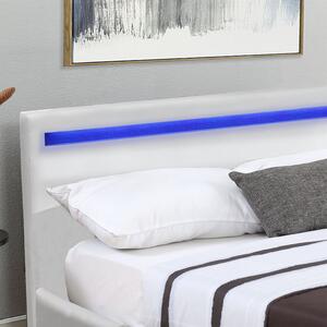 Čalúnená posteľ Verona 120 x 200 cm s LED osvetlením v bielej farbe