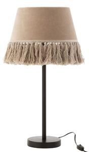 Stolová lampa s béžovým tienidlom so strapcami Solange - Ø 30*55 cm/ E27/ 40W - J-Line by Jolipa
