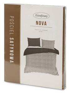 EUROFIRANY Hladká a ľahká posteľná bielizeň z kvalitnej bavlnenej tkaniny 140 cm x 200 cm svetlosivá satén 100% bavlna