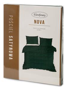 EUROFIRANY Hladká a ľahká posteľná bielizeň z kvalitnej bavlnenej tkaniny 220 cm x 200 cm fľaškovo zelená satén 100% bavlna