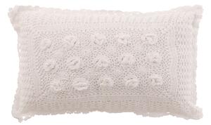 Biely bavlnený vankúš s čipkou Lace white - 50*10*30cm - J-Line by Jolipa
