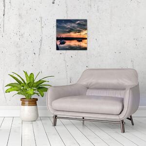 Západ slnka v prístave - obraz na stenu (Obraz 30x30cm)