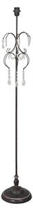 Hnedá kovová antik stojacia lampa s kamienkami Inia - Ø 24*147 cm/ E27 /MAX 60W - Clayre & Eef