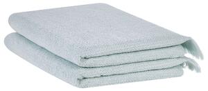 Sada 2 uterákov zelená bavlna polyester froté uteráky 100 x 150 cm doplnky do kúpeľne