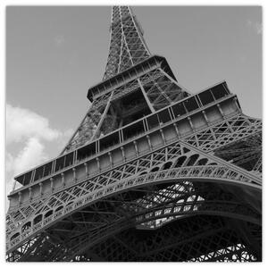 Čiernobiely obraz Eiffelovej veže (Obraz 30x30cm)