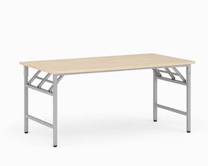 Konferenčný stôl FAST READY, 160x80 cm, sivostrieborná podnož, breza