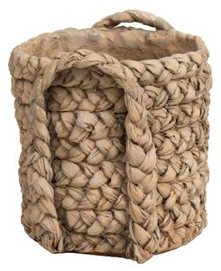 Hnedý cementový kvetináč s pleteným vzorom z listov Leavia - 20*22*21cm - J-Line by Jolipa