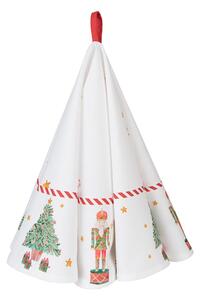 Biela bavlnená okrúhla utierka so luskáčikmi Happy Little Christmas - Ø 80 cm - Clayre & Eef
