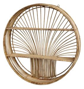 Nástenná okrúhla ratanová polička s dekorom stromu Tree - Ø 60*12cm - Chic Antique