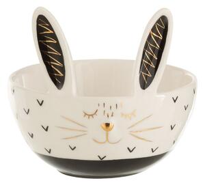 Keramická miska s uškami zajačik Rabbito - Ø12*11 cm - J-Line by Jolipa