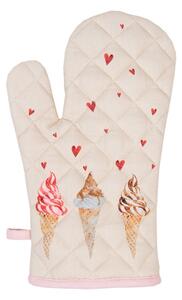 Béžová bavlnená chňapka so zmrzlinou Frosty And Sweet - 18*30 cm - Clayre & Eef