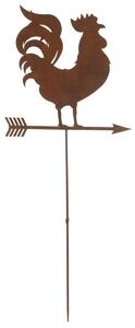 Hrdzavý dekoratívny zápich Kohút - 49*0,5*120 cm - J-Line by Jolipa