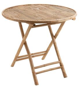 Prírodný bambusový kulatý skládací odkladací stolík Bamboo Pliable - Ø 90*76cm - J-Line by Jolipa