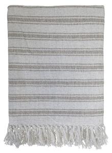 Béžovo-latté pruhovaný pléd so strapcami Grain - 130*170 cm - Chic Antique