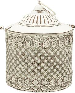 Béžová antik kovová lampáš ClairBlanc - 12*12*16cm - Exner